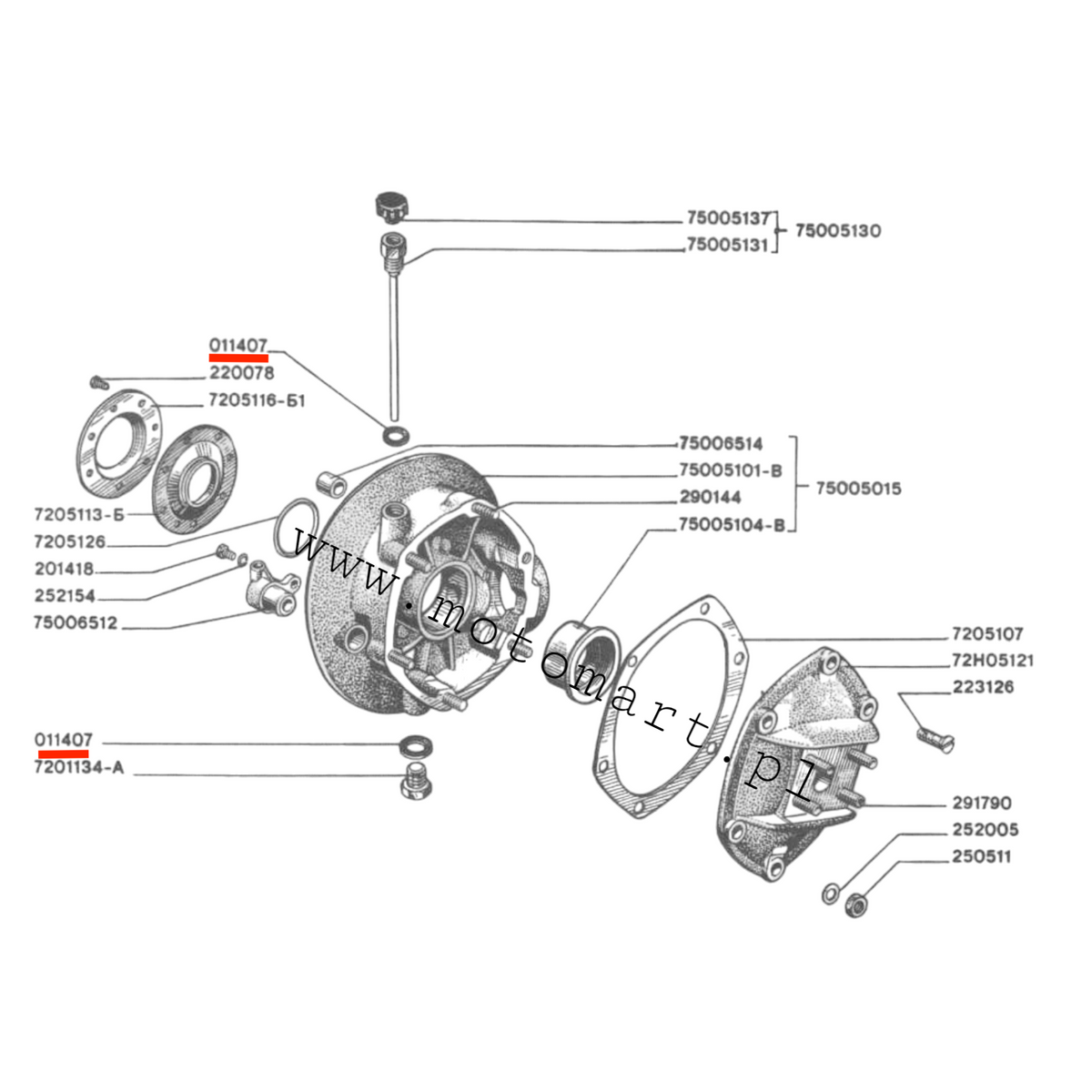 Gasket screw washer Dnieper MT K750 Ural M72 bowl thread tap